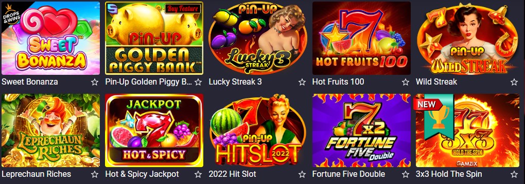 Игровые аппараты Pin Up казино